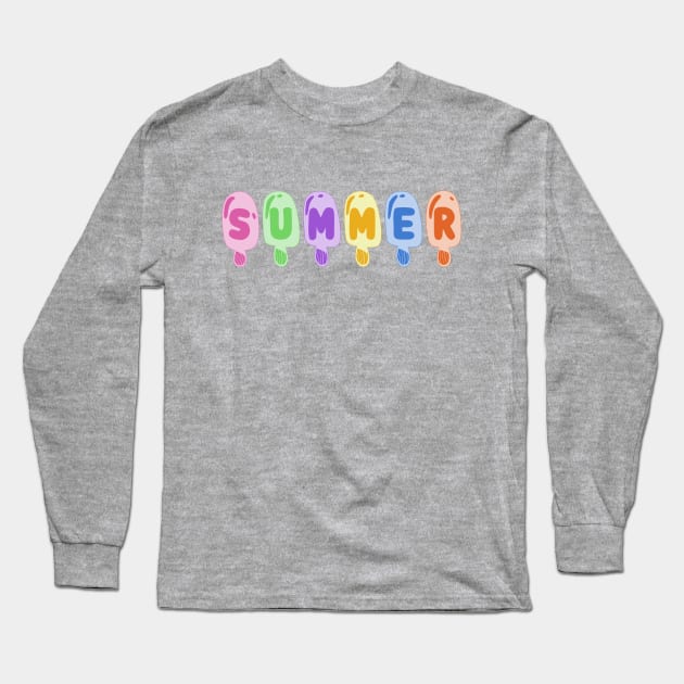 Summer: Bright pastel ice cream popsicles celebrate summer vacation Long Sleeve T-Shirt by Ofeefee